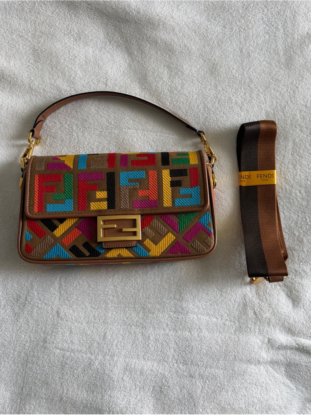Multicolor Embroidered Shoulder Bag With adjustable strap